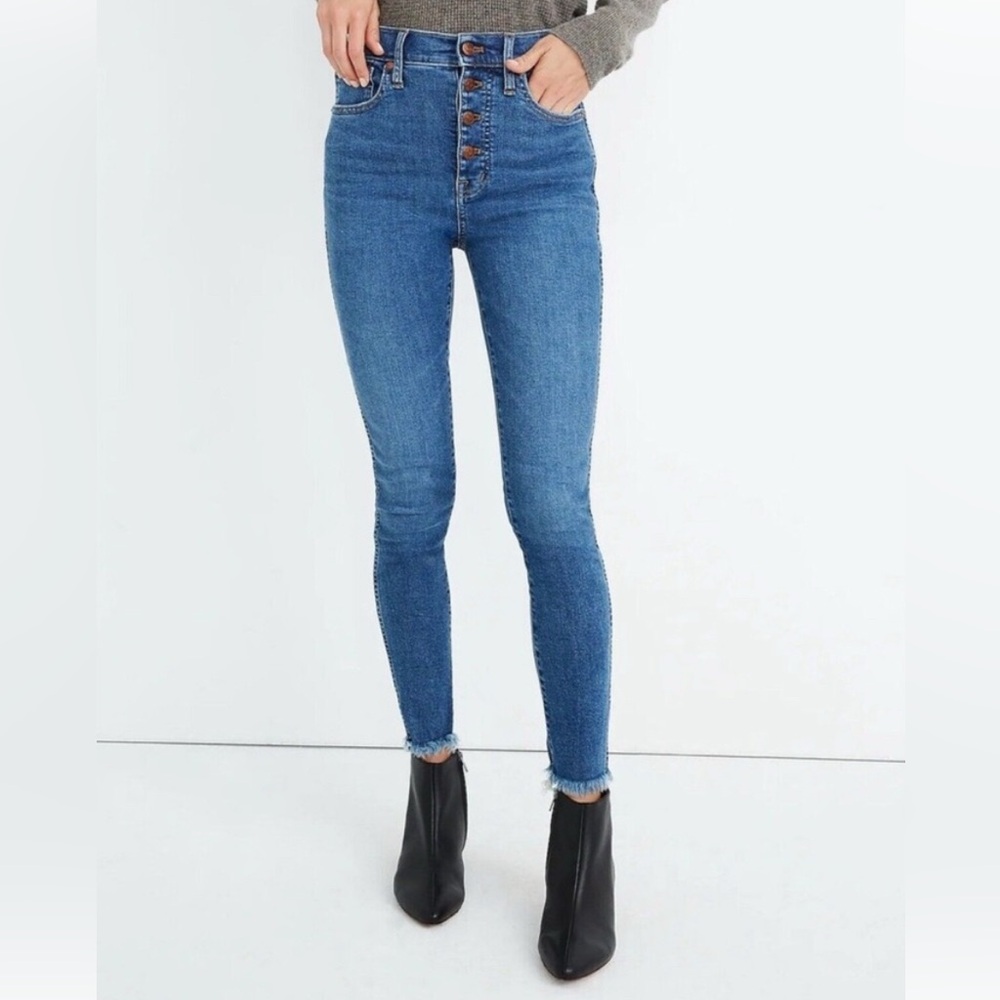 Madewell 10” high rose skinny crop